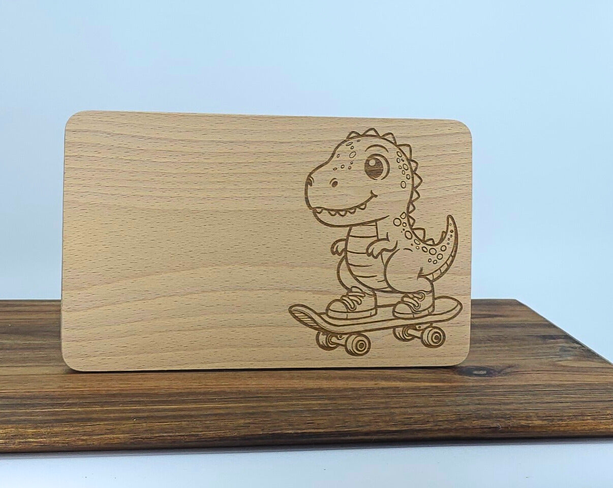 Personalisiertes Frühstücksbrett aus Buche mit Gravur