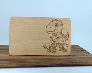 Personalisiertes Frühstücksbrett aus Buche mit Gravur