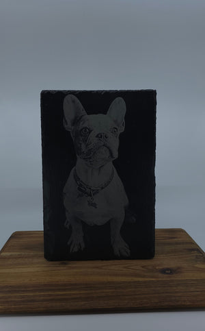 Fotogravur auf Schiefer – personalisierte Schieferplatte mit Foto & Text | Individuelle Geschenkidee