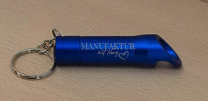 Personalisierte Mini Taschenlampe mit Flaschenöffner | Werbeartikel