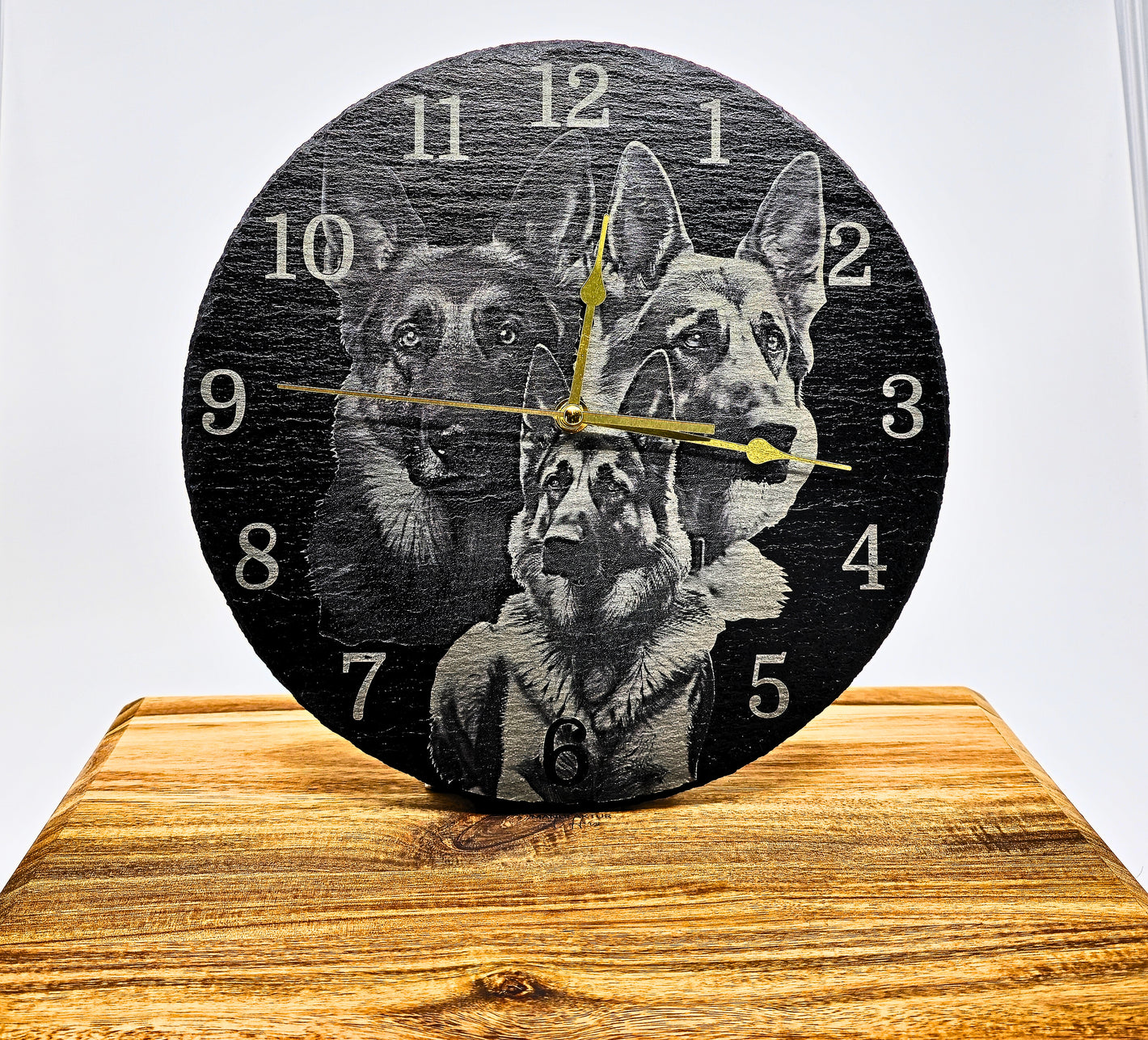 Schiefer - Uhr mit Wunschmotiv