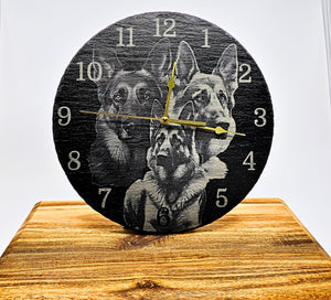 Schiefer - Uhr mit Wunschmotiv